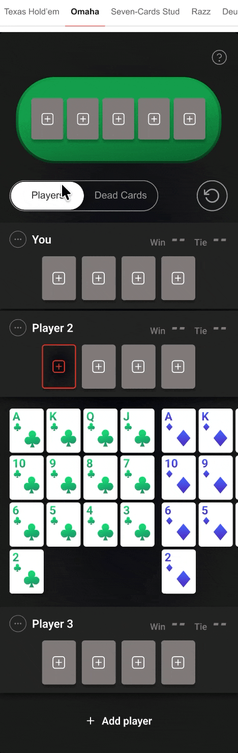 Add or Remove a Dead Cards